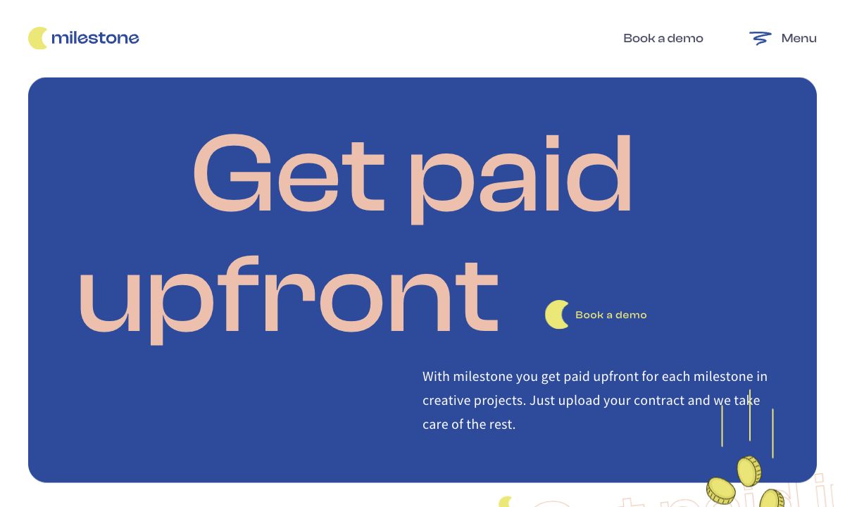 Milestone product landing page preview